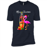 Flamingo Christmas Shirt, Merry Christmas Shirt , Flamingo - Premium Short Sleeve T-Shirt