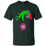 GRINCH HAND HOLDING CHICAGO CUBS GLITTER CHRISTMAS PINGPONG