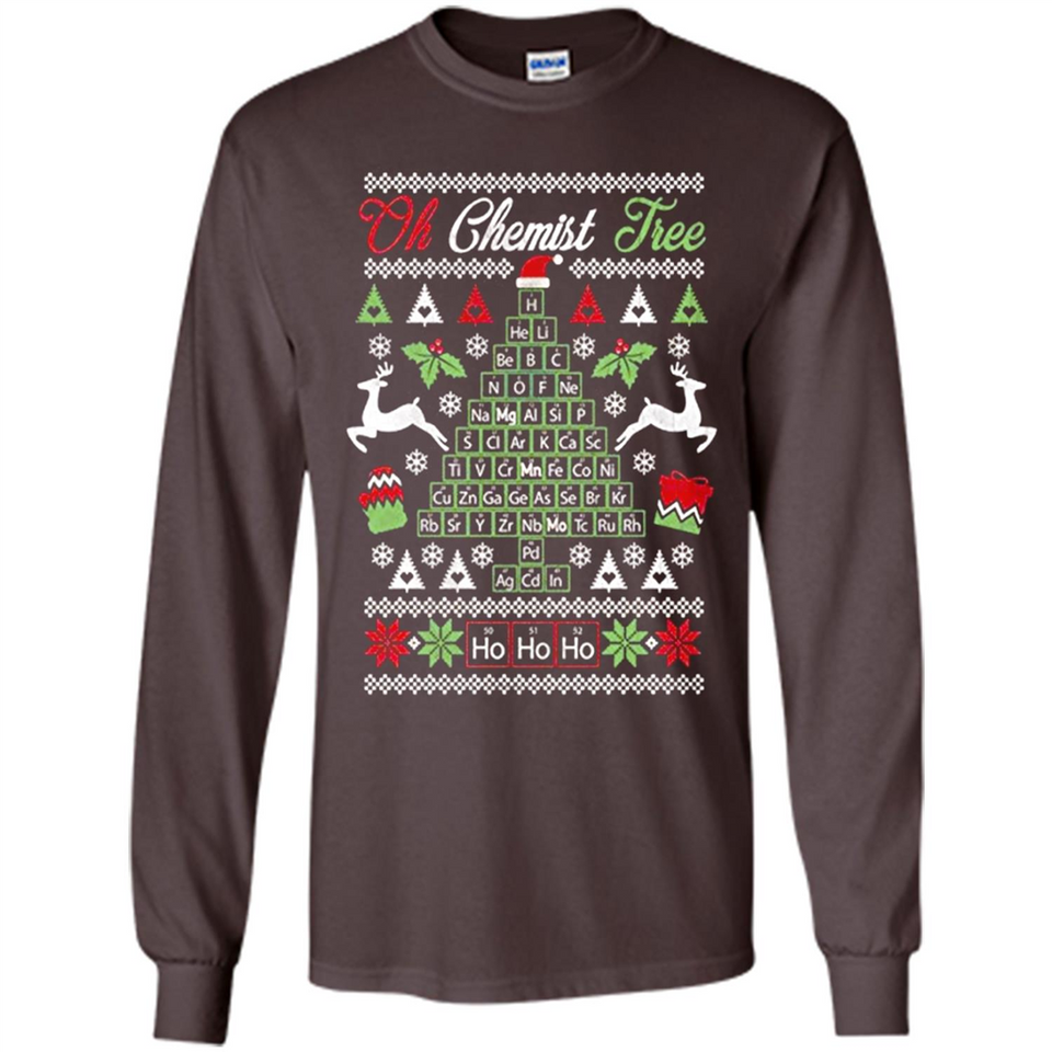 Chemist Tree Shirt Oh Chemistry Tree Ugly Christmas - Long Sleeve T-Shirt
