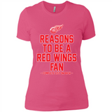 Reasons to be a Detroit Red Wings Fan Complete List on Back - Ladies' Boyfriend T-Shirt