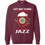 I Just Want To Drink Hot Chocolate & Watch Utah Jazz Ugly Christmas Sweater PINGPONG