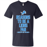 Reasons to be a Detroit Lions Fan Complete List on Back - Men's V-Neck