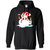 Cute Snowman drink Red Wine Christmas T-Shirt - Hoodie