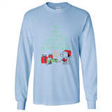 Snoopy Merry Christmas with Christmas tree T-Shirt - Long Sleeve T-Shirt