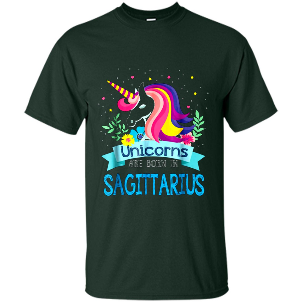 Unicorns are born in Sagittarius Birthday Rainbow Custom Ultra Cotton