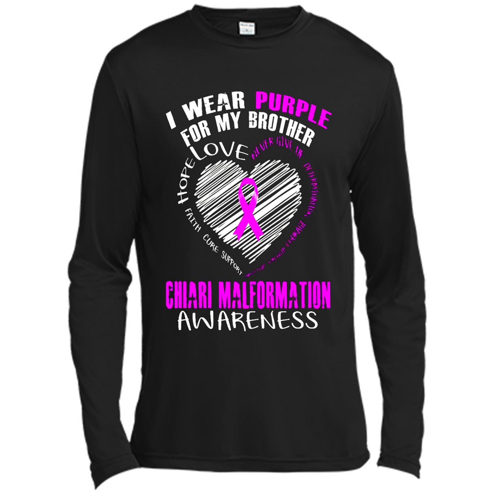 I Wear Purple For My Brother Chiari Malformation - Canvas Long Sleeve T-Shirt