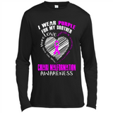 I Wear Purple For My Brother Chiari Malformation - Canvas Long Sleeve T-Shirt