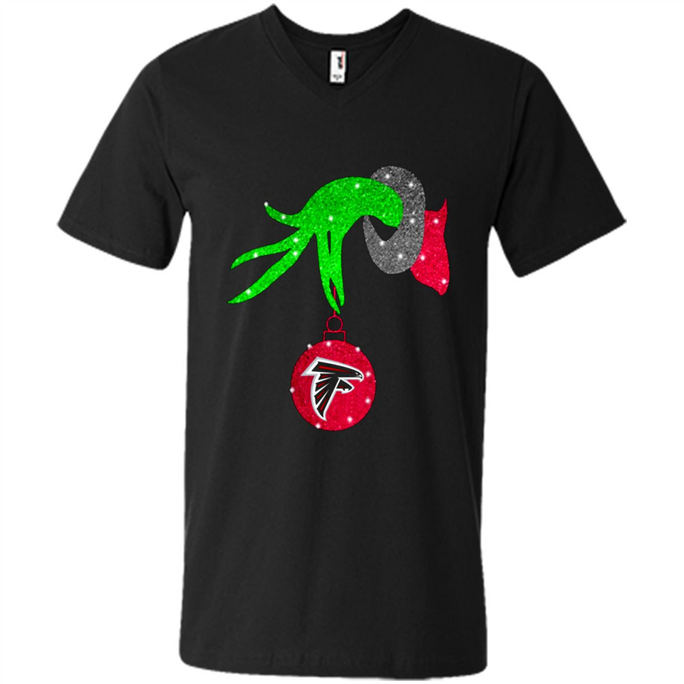 GRINCH HAND HOLDING ATLANTA FALCONS GLITTER CHRISTMAS PINGPONG