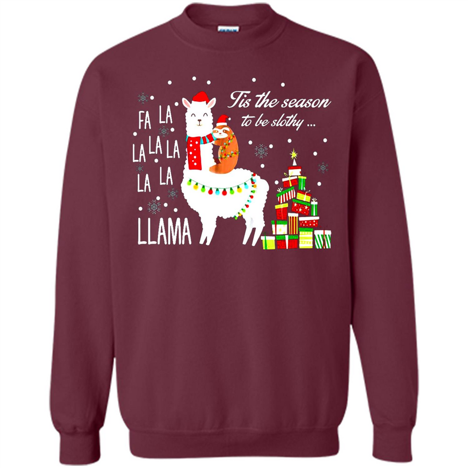 Llama Tis the season to be slothy Christmas sweatshirt PINGPONG - Sweatshirt