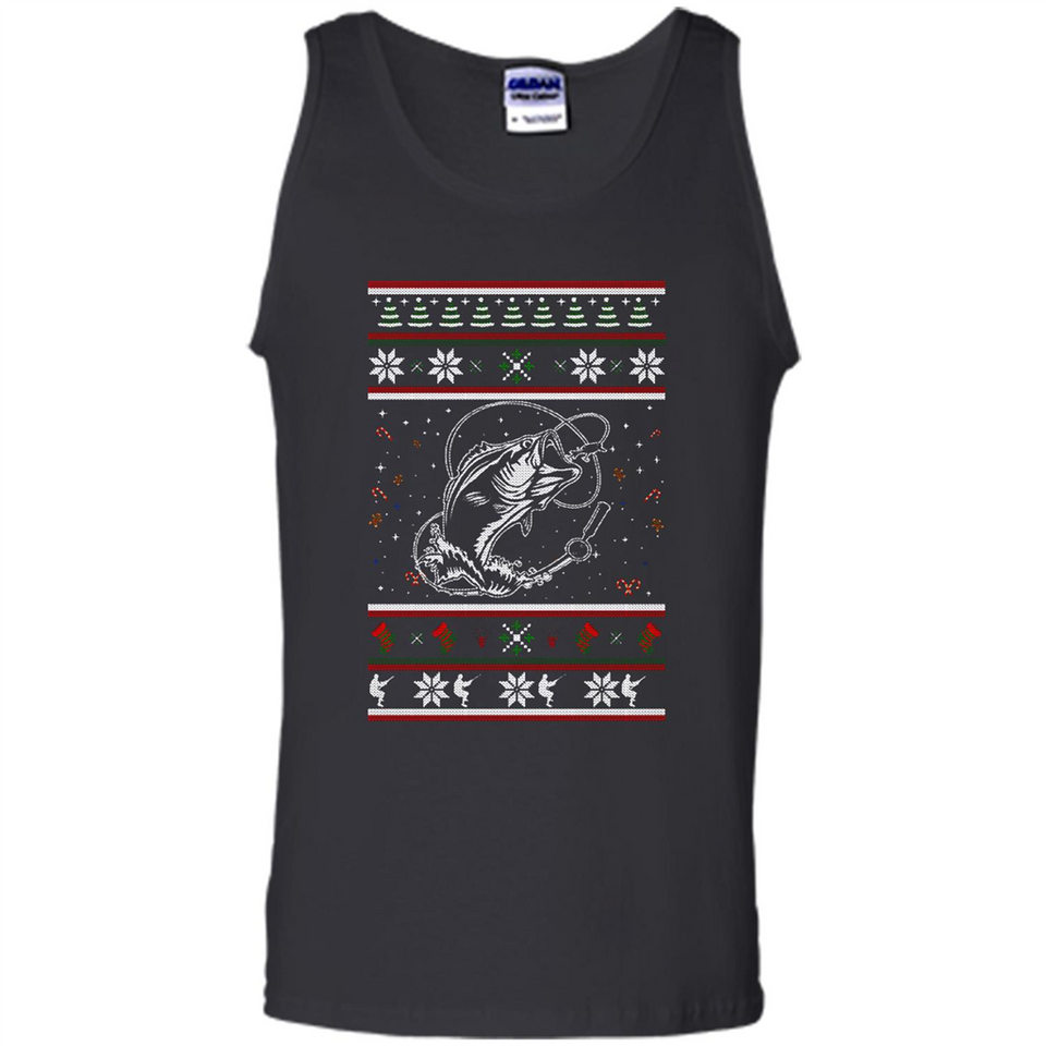 Christmas Ugly Sweater Fishing Ugly Christmas Sweater - Tank Top