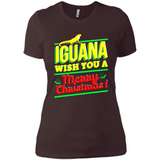 Iguana Wish You A Merry Christmas Animal - Ladies' Boyfriend T-Shirt