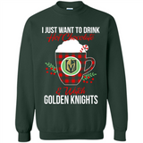 I Just Want To Drink Hot Chocolate & Watch Vegas Golden Knights Ugly Christmas Sweater PINGPONG