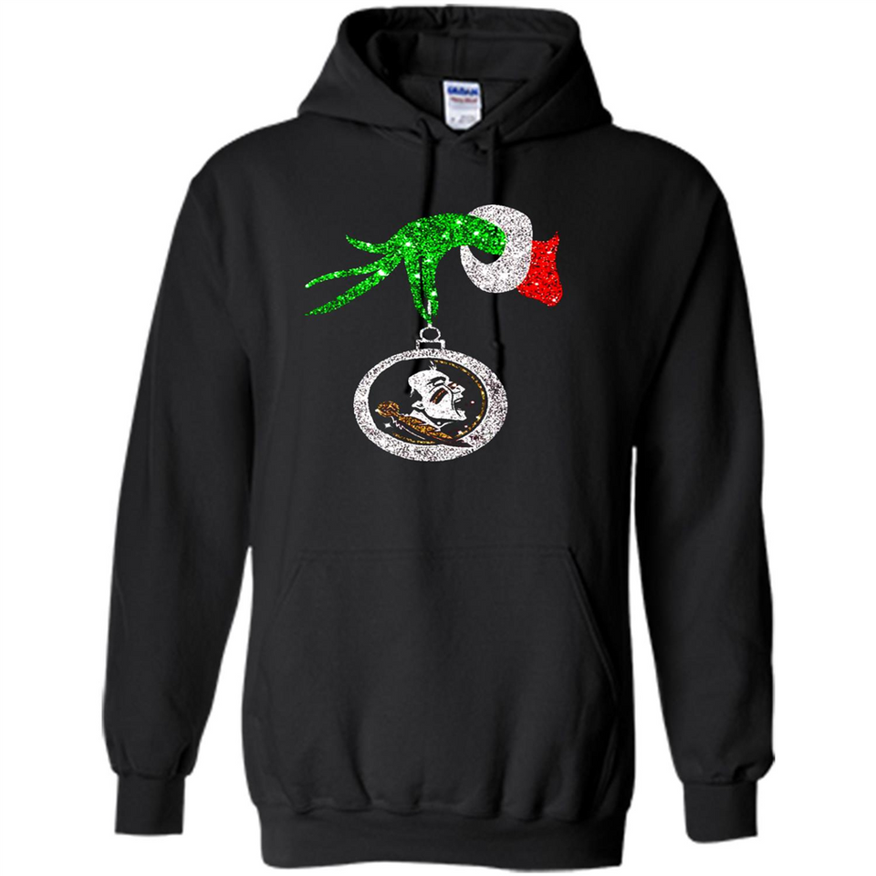 Amazing Florida State Seminoles Glitter Grinch Monogram Ornament Christmas Gift - Hoodie