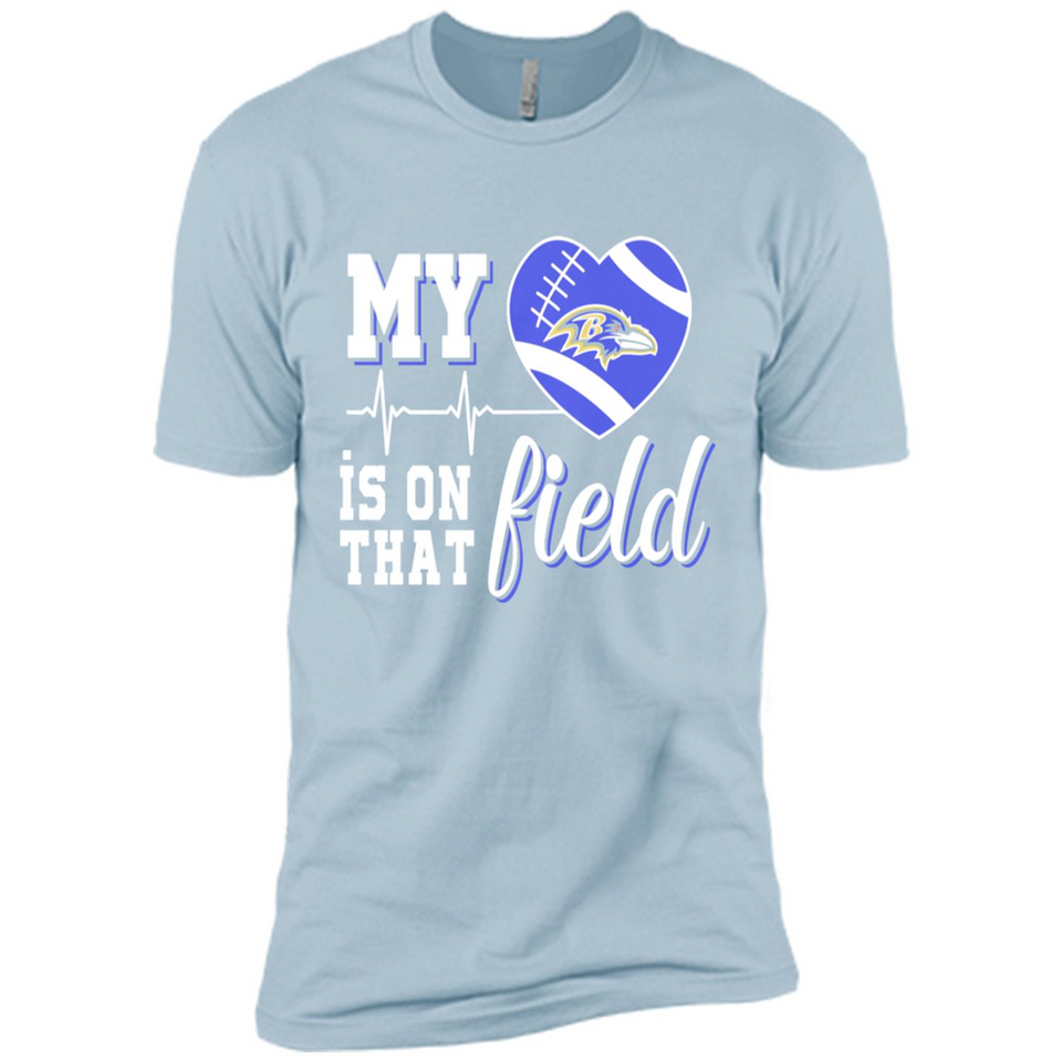 Baltimore Ravens Football My Heart is on that Field - Premium Short Sleeve T-Shirt
