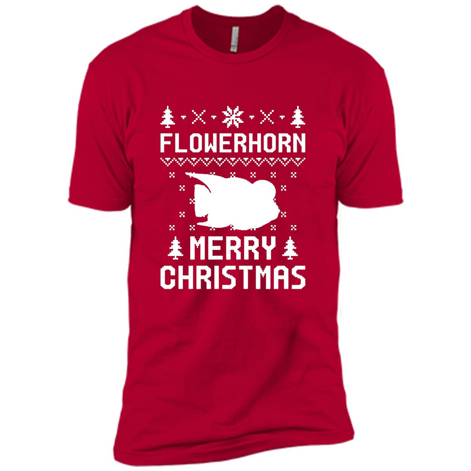 Flowerhorn Christmas T-shirt, Ugly Christmas Sweater - Premium Short Sleeve T-Shirt