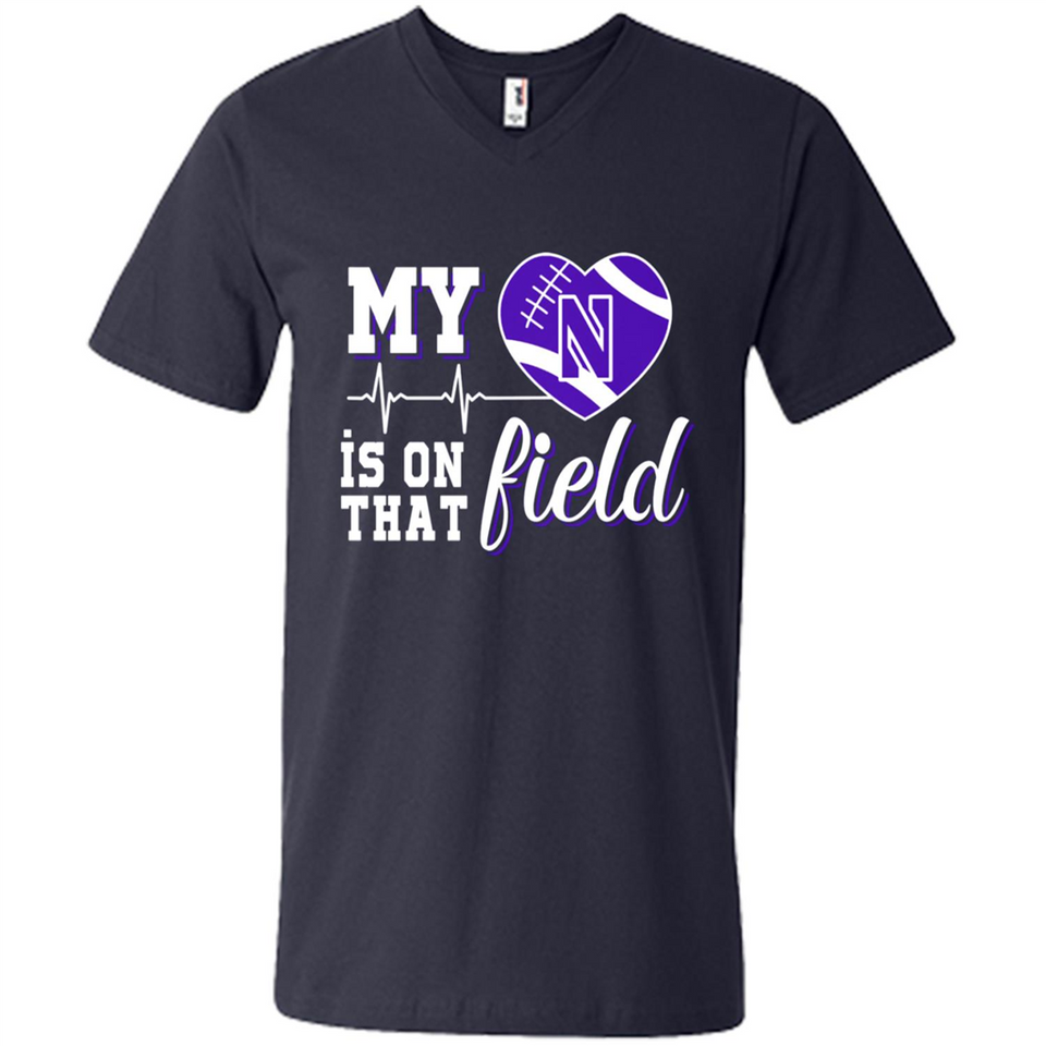Northwestern Wildcats Football My Heart is on that Field - Men's V-Neck
