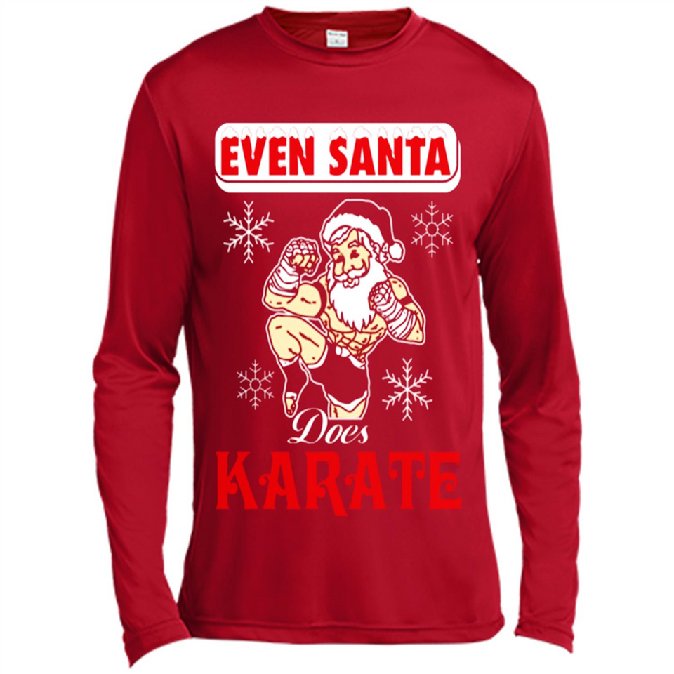 Even Santa Does Karate - Funny Karate - Canvas Long Sleeve T-Shirt