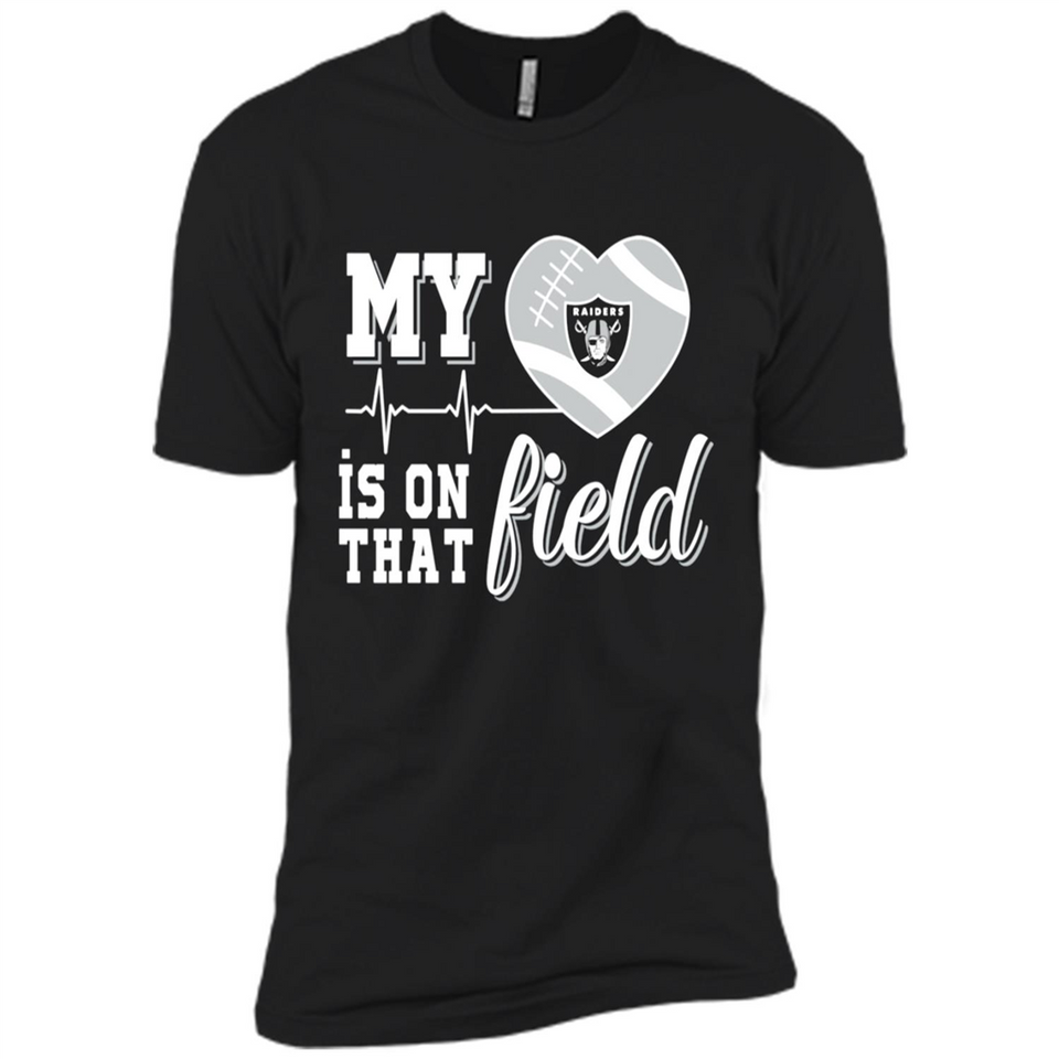 Oakland Raiders Football My Heart is on that Field - Premium Short Sleeve T-Shirt
