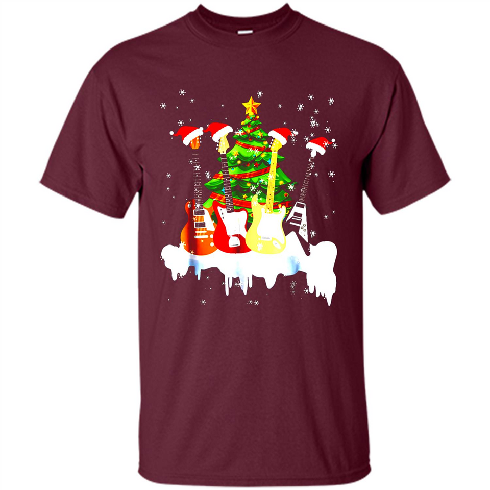 Santa Hat Electric Guitar Classical Guitar Christmas shirt Ladies' Boyfriend