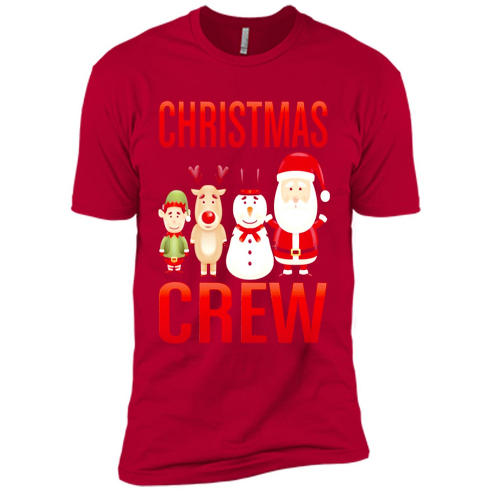CHRISTMAS CREW Shirt X-mas Santa Snowman Reindeer Elf - Premium Short Sleeve T-Shirt