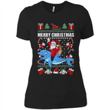Ugly Christmas Santa Riding Dolphin - Ladies' Boyfriend T-Shirt