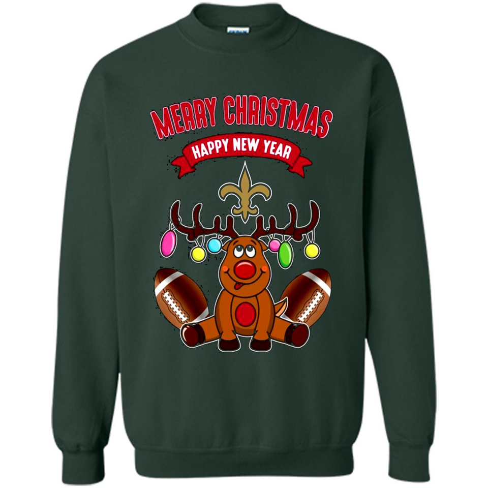 New Orleans Saints NFL Reindeer Funny Merry Christmas And Happy New Year