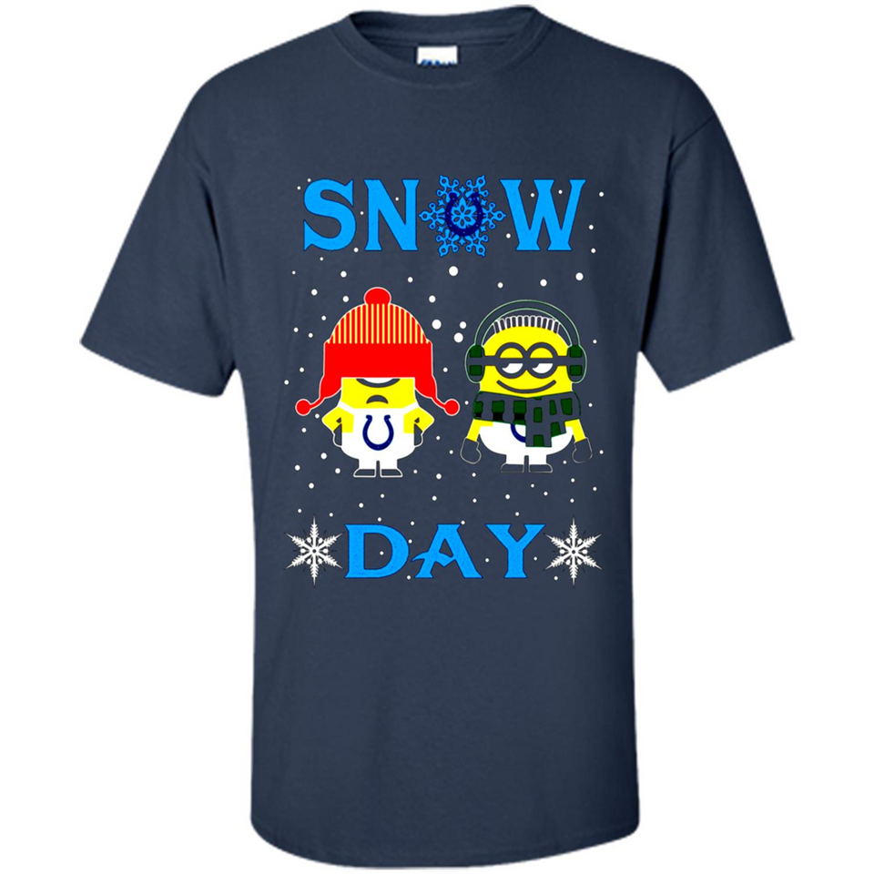 Snow Day Shirt For Indianapolis Colts Vs Minion Fans pingpong