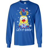 Minion Arizona Cardinals Ugly Christmas Sweater Let it Snow - Long Sleeve T-Shirt