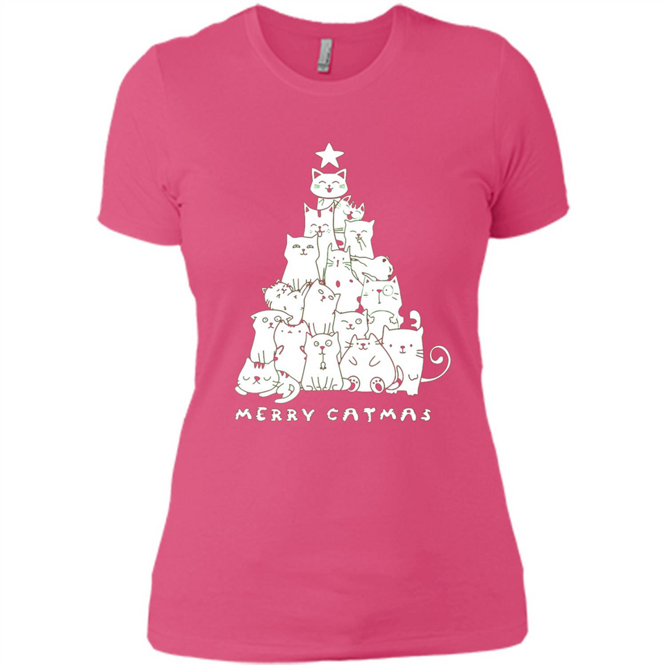 Merry Catmas - Merry Christmas Cat Lover Mug PINGPONG - Ladies' Boyfriend T-Shirt