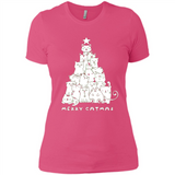 Merry Catmas - Merry Christmas Cat Lover Mug PINGPONG - Ladies' Boyfriend T-Shirt
