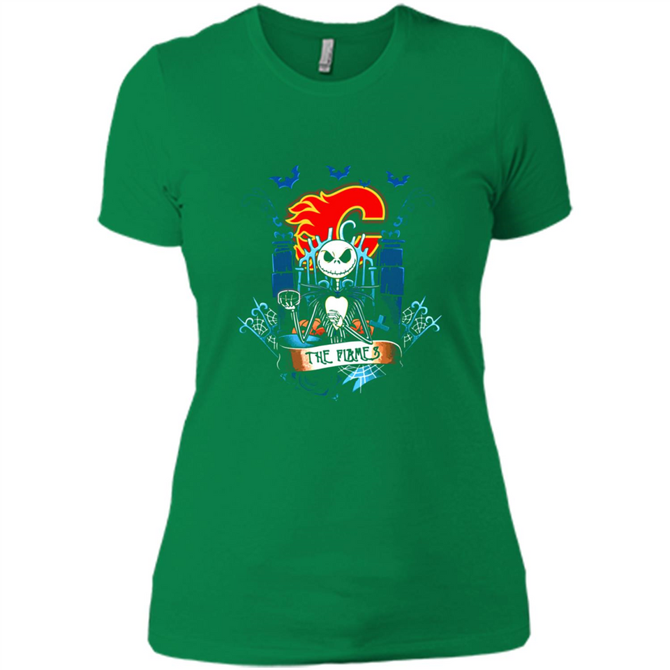 Calgary Flames Halloween The Nightmare Before Christmas - Ladies' Boyfriend T-Shirt