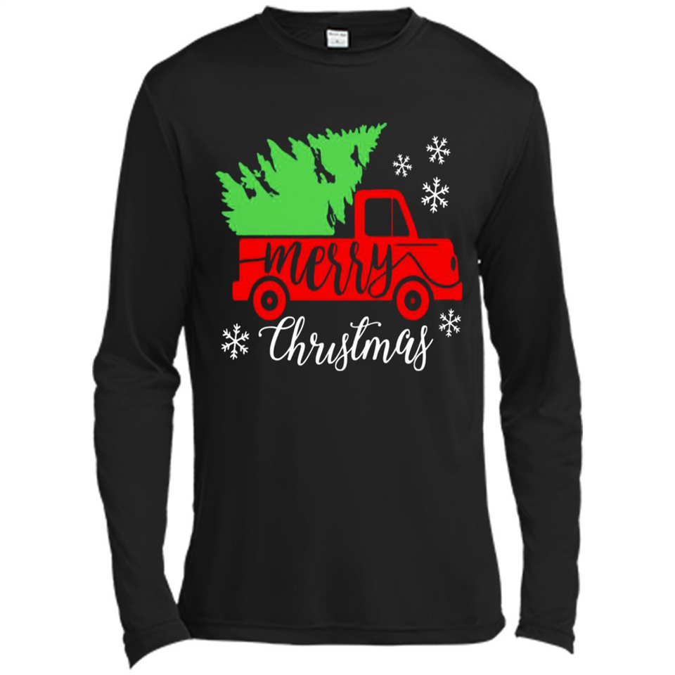 Vintage Christmas Classic Truck T-Shirt with Snow and Tree