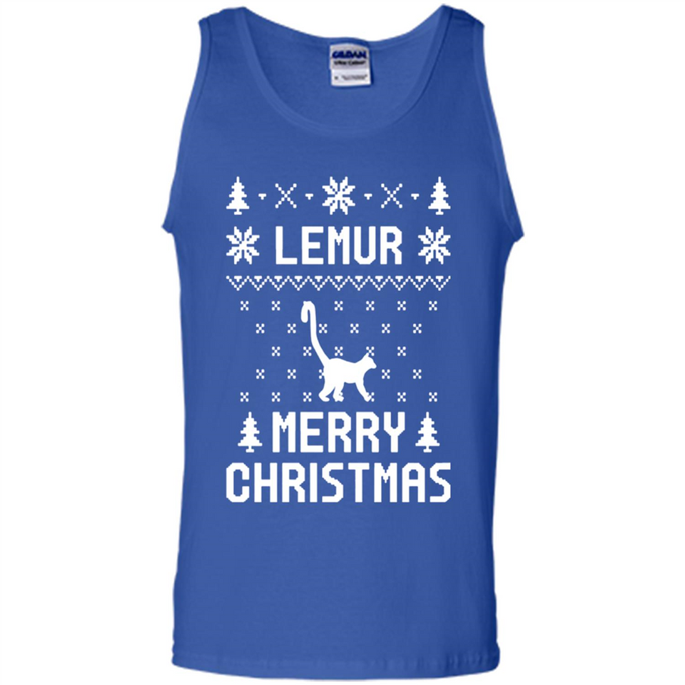 Vintage Tee For Women Men Graphic Shirts Lemur Ugly Christmas Sweater - Tank Top