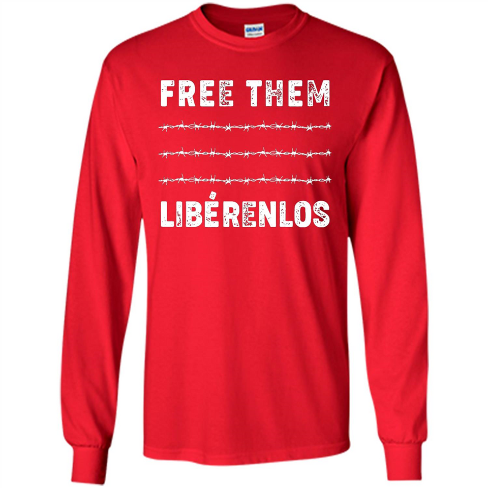 Peaceful Communities- Free Them Liberenlos Shirt PINGPONG - Long Sleeve T-Shirt