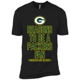 Reasons to be a Green Bay Packers Fan Complete List on Back - Premium Short Sleeve T-Shirt