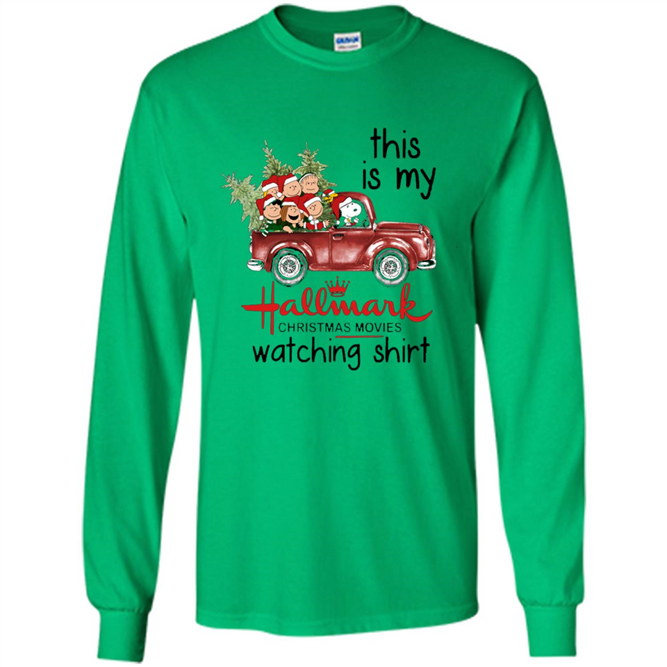 Snoopy This Is My Hallmark Christmas Movies Watching T-Shirt - Long Sleeve T-Shirt