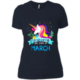 Unicorns are born in March Birthday Rainbow Gift Ladies Custom