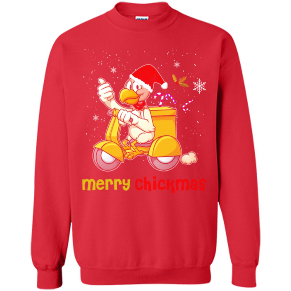 Funny Santa Christmas Chicken Shirt - Merry Chickmas - Sweatshirt
