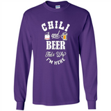 Chili Cookoff Funny T-shirt Chili And Beer - Long Sleeve T-Shirt
