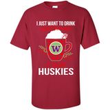 I Just Want To Drink Hot Chocolate & Watch Washington Huskies Ugly Christmas Sweater PINGPONG