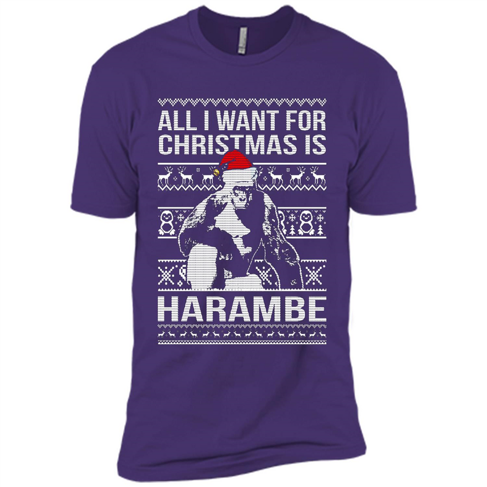 All I Want For Christmas Is Harambe Christmas - Premium Short Sleeve T-Shirt