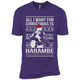 All I Want For Christmas Is Harambe Christmas - Premium Short Sleeve T-Shirt