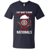 I Just Want To Drink Hot Chocolate & Watch Washington Nationals Ugly Christmas Sweater PINGPONG