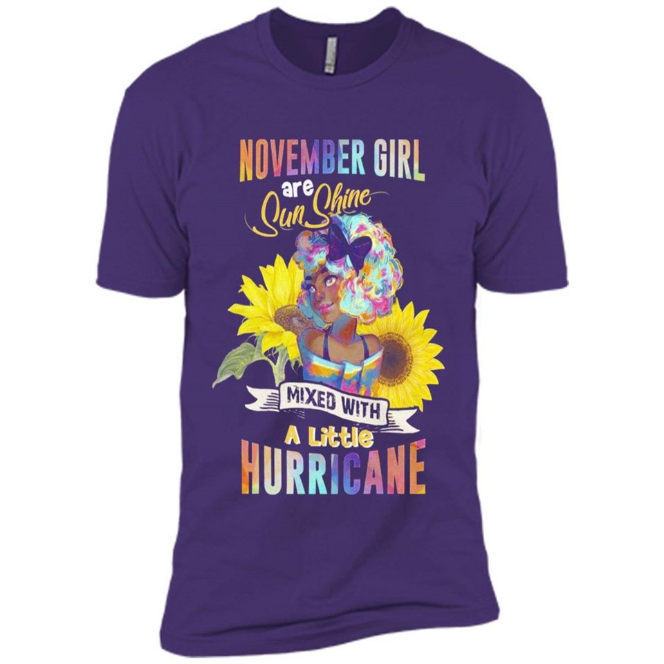 November Girls Sunflower - Premium Short Sleeve T-Shirt