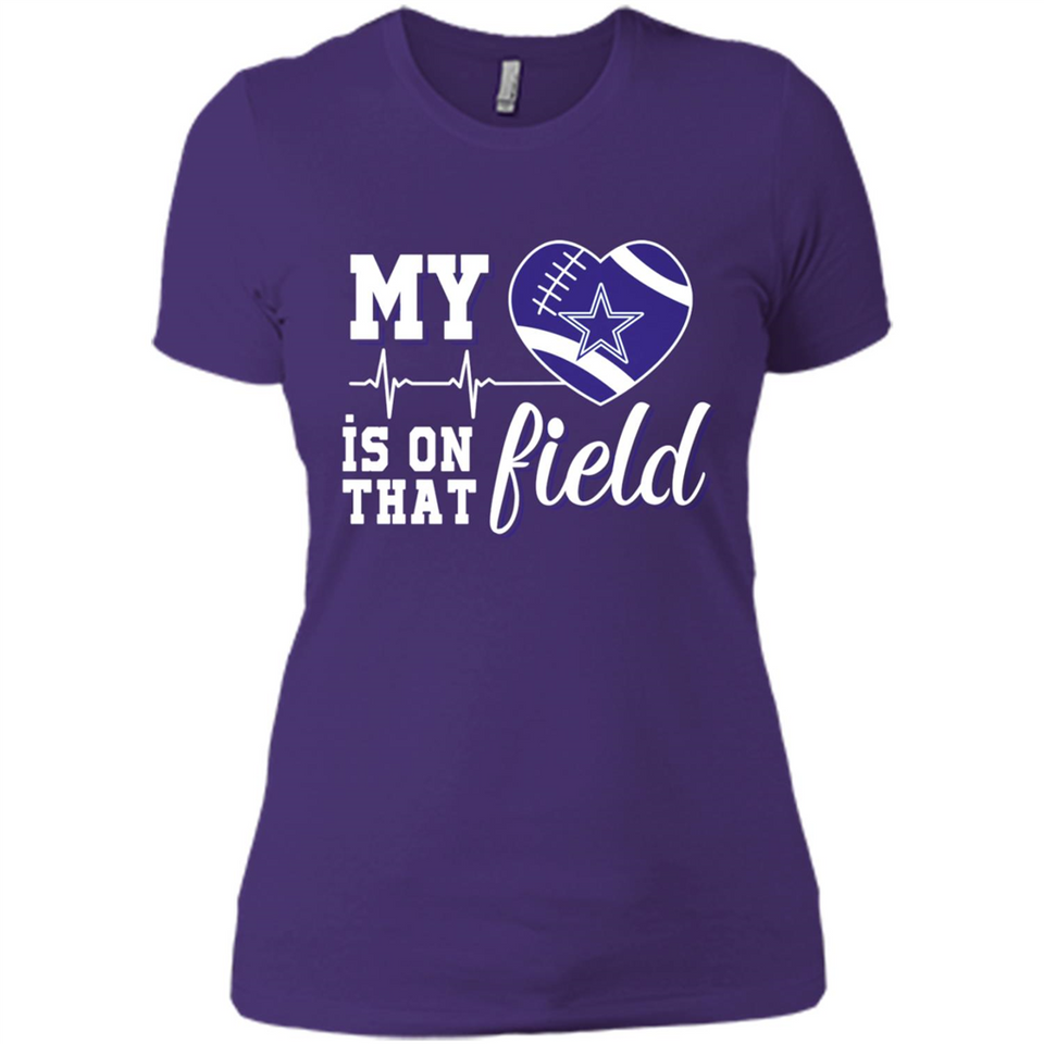 Dallas Cowboys Football My Heart is on that Field - Ladies' Boyfriend T-Shirt
