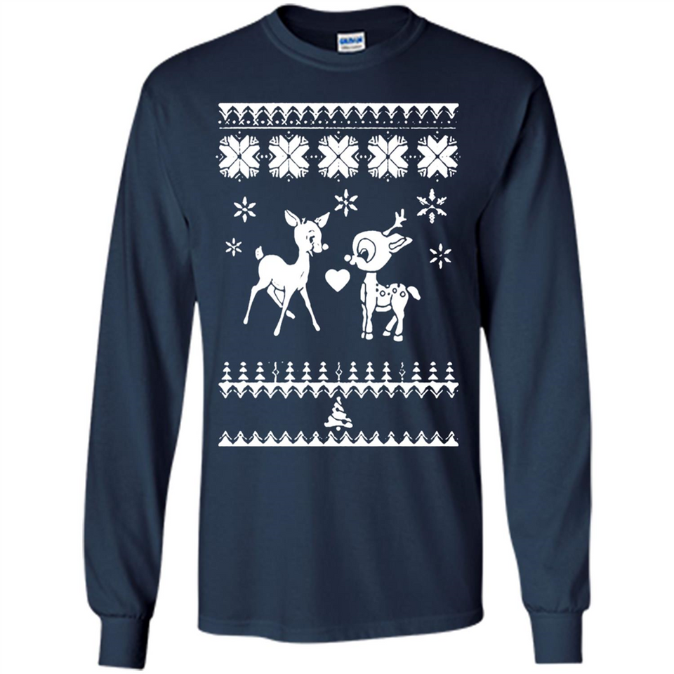 Rudolph and Clarice Ugly Christmas Sweater - Long Sleeve T-Shirt