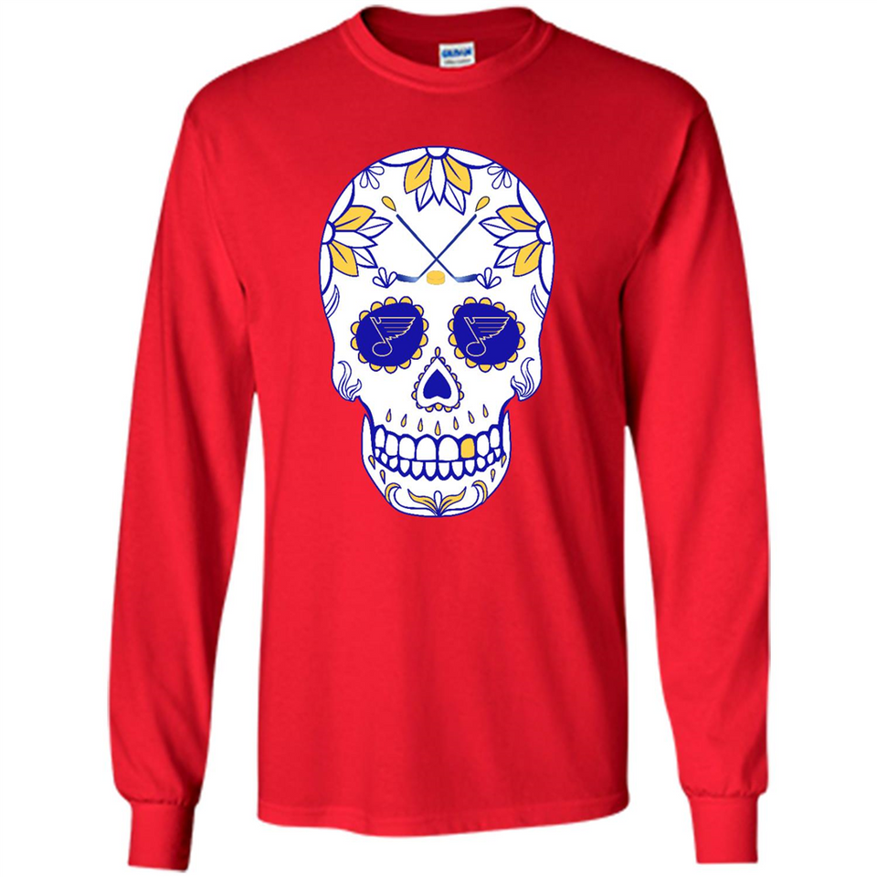 St. Louis Blues Hockey Sugar Skull Day of the Dead