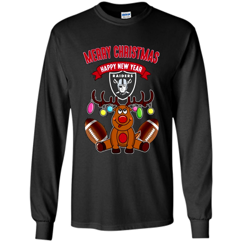Oakland Raiders NFL Reindeer Funny Merry Christmas And Happy New Year