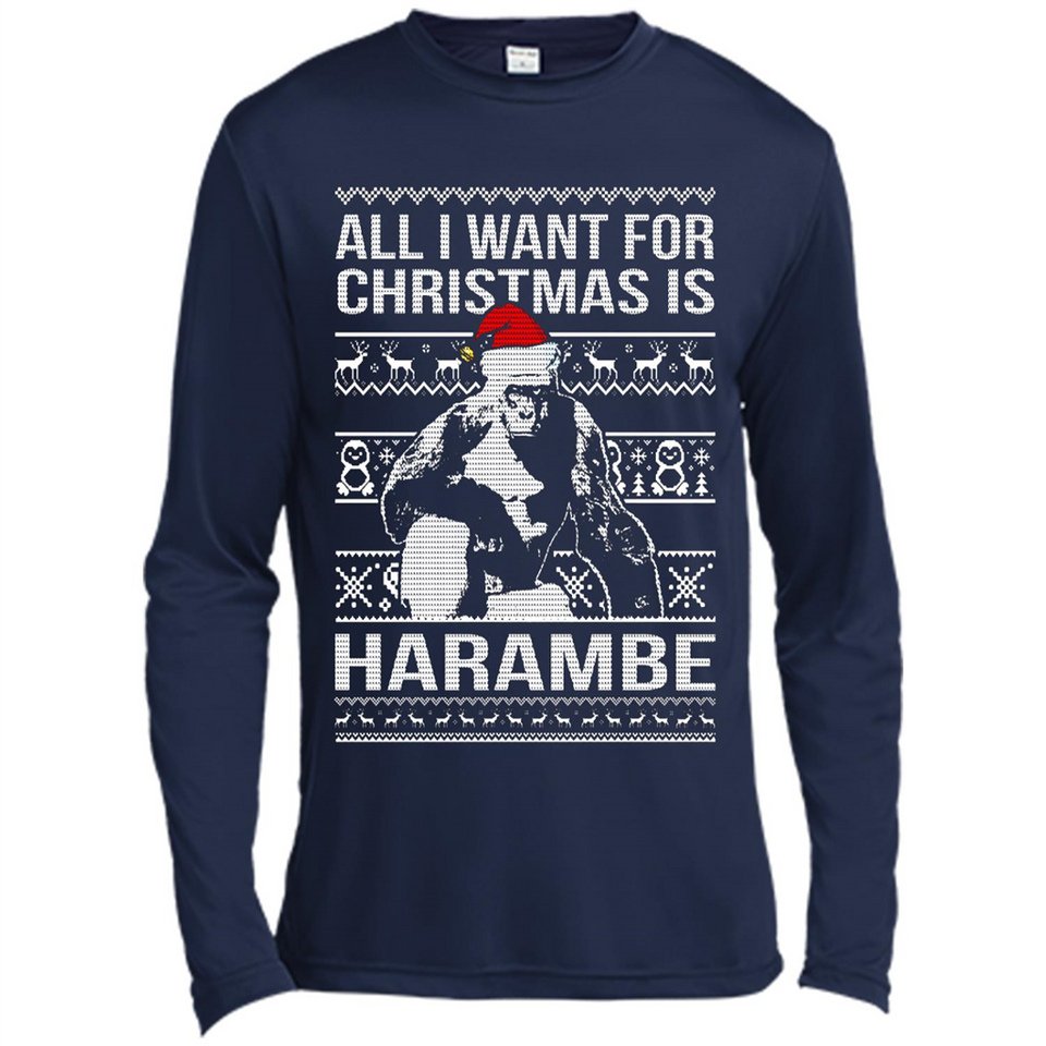 All I Want For Christmas Is Harambe Christmas - Canvas Long Sleeve T-Shirt