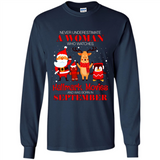 Never Underestimate A September Woman Watches Hallmark Movies Sweatshirt PINGPONG